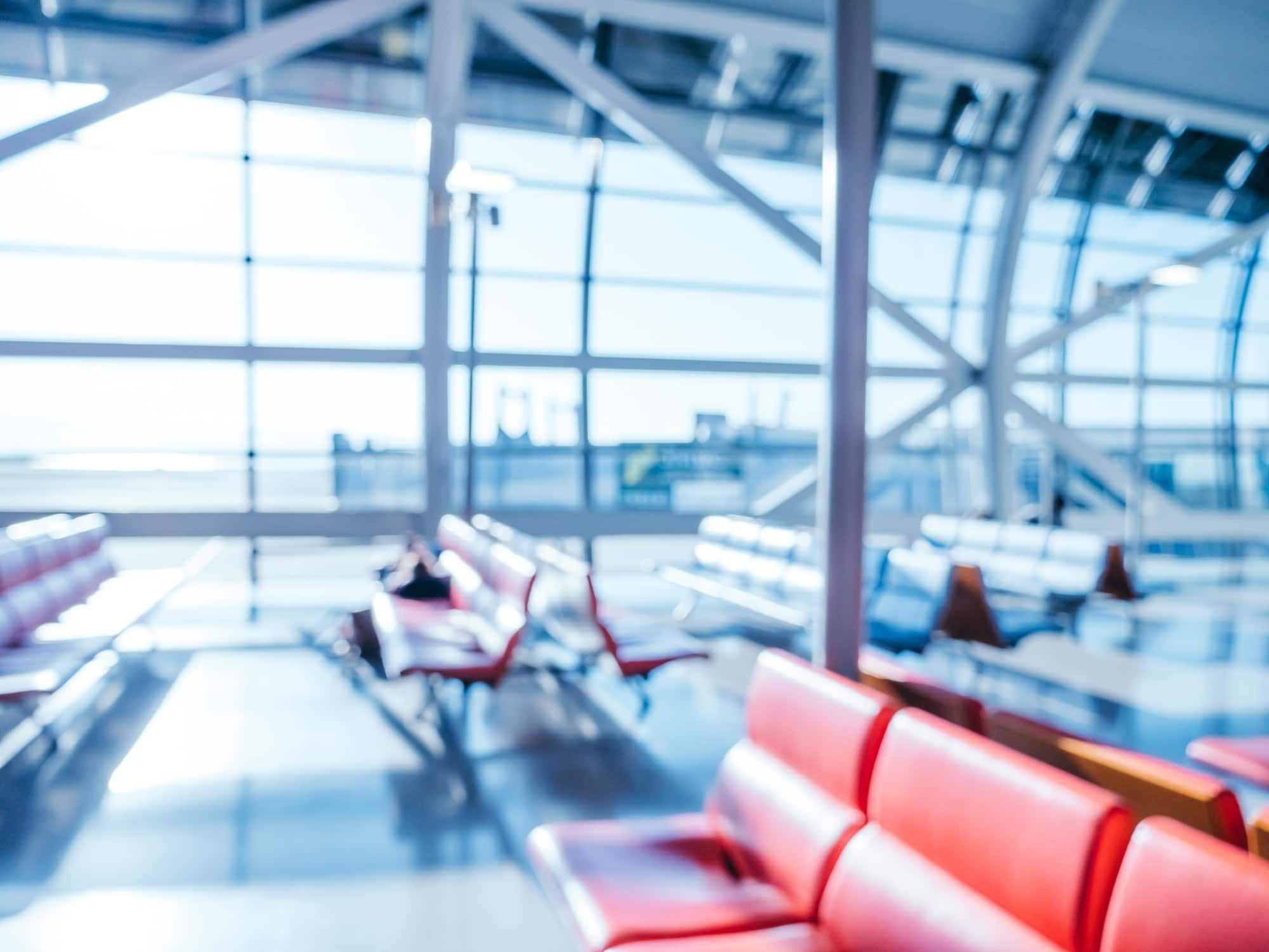 Abstract blur and defocused airport terminal interior